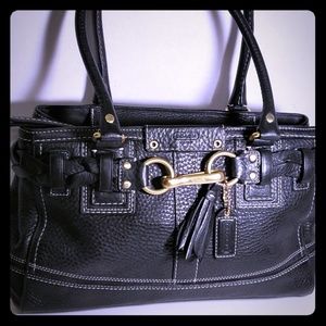 EUC Black Coach Bag 12" x 8" - leather